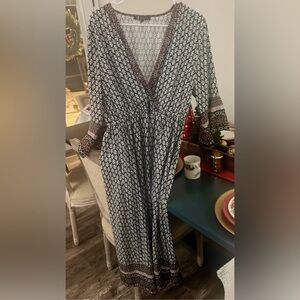 Elegant Black and White Patterned Dress